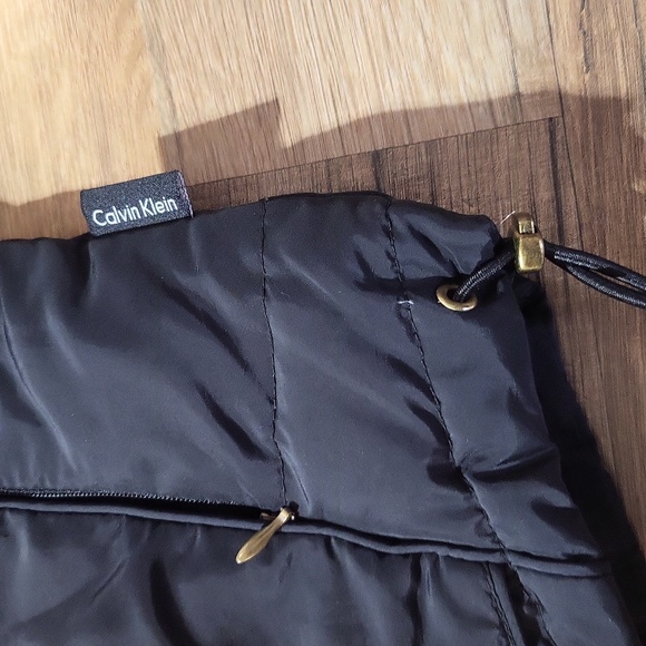 CALVIN KLEIN Black Full Zip Puffer Nylon Coat w/ Toggle Waist & Adjustable Cuffs - Picture 8 of 16